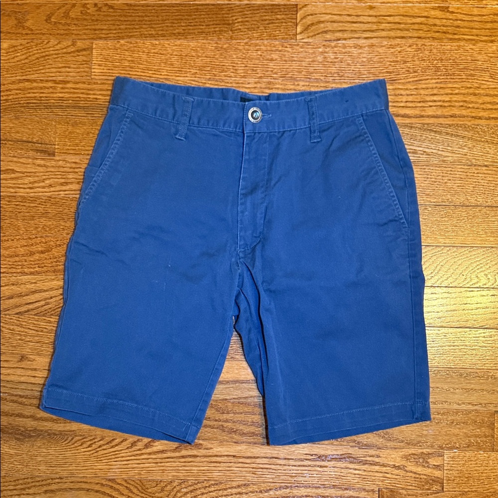 RVCA Men's Deep Blue Flat Front Shorts